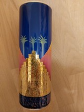 Mara Vase von Goebel, mit orientalischem Muster, leuchtende Farben in blau/gold
