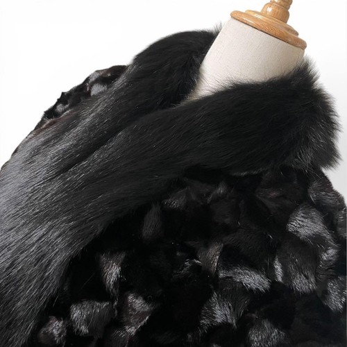 Nerz poncho mantel mit fuchs - mantel,