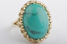 Türkis Ring 14k 585 Gelb Gold Größe 53  #