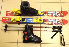 TOP Skiset Tiger Ski 90 cm incl. Skiservice + Skischuhe Gr. 31 + Stöcke