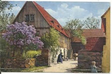 PHOTOCHROMIE AK Nr. 2758 " Alter Bauernhof mit Fliederbaum " (25)