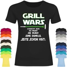 Grill Grillen Griller BBQ Grillmeister Wurst Dunkle Seite Hat Damen T-Shirt