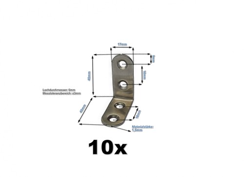 10x edelstahl winkel - 10x,