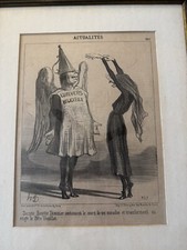 Honore Daumier 1851 Original Lithographie 1870 Actualites gerahmt 