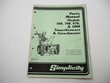 Simplicity 560 760 870 1080 Snowthrower Schneefräse Ersatzteilliste Parts List