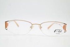 Vintage Brille Flair 864 TITAN Gold Braun Halbrand Brillengestell eyeglasses