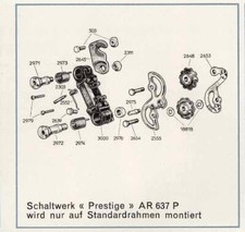 Nummern Simplex Prestige Schaltwerk Teile für Vintage Fahrrad Überholt Juy