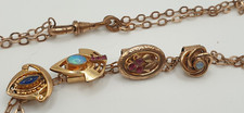 Uhrenkette 4 Kettenschieber floral Opal ? Rubine ? antik Jugendstil