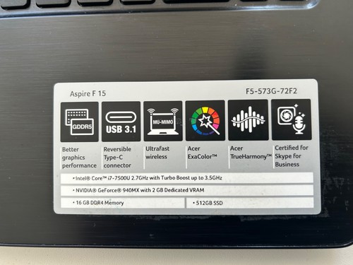 Acer aspire f15 573g 72f2 - f15, f5-573g-72f2