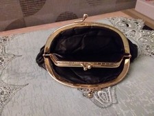 Damem Geld-Knipsbörse Klippverschluss + Echt Leder + goldfarb. Bügel + D+