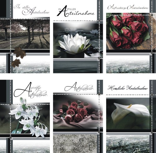 100 trauerkarten mit grauen - 100,