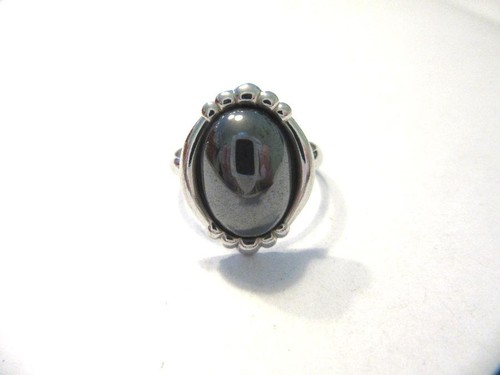 Silberring hämatit cabochon - hämatit,