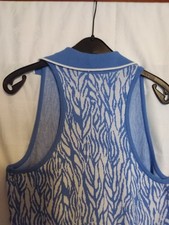 Diane Von Furstenberg wickelkleid strick. gr XS blauweis länge 135cm.