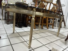 Luxus Coachtisch Tisch Messing/Glas, Hollywood Regency Stil 60er Glas Vintage