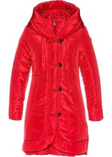 Kurz-Steppmantel mit Kapuze Gr. 42 Tiefrot Damen Stepp-Mantel Jacke Neu