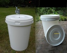 2x62L- Mostfass Maischetonne Gärfass Weinfass ++ mit Gäraufsatz und Zusatzdeckel