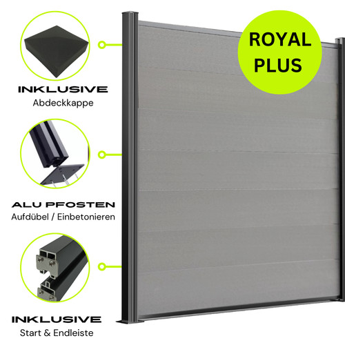 Wpc sichtschutzzaun royal plus - wpc,