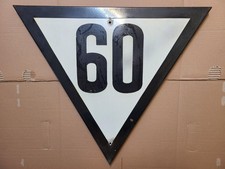 DR Reichsbahn Schild Emaille Tafel K5 Geschwindigkeit 60 - Original Eisenbahn