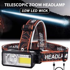 LED Sensor Stirnlampe Super Hell USB Wiederaufladbar Kopflampe Taschenlamp DHL