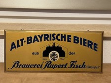 Schild Imoglas Imoglasschild Brauerei Rupert Fisch Massing