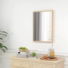 HOMCOM Wandspiegel, 50 x 70 cm, Rahmen in Holzoptik, einfache Montage