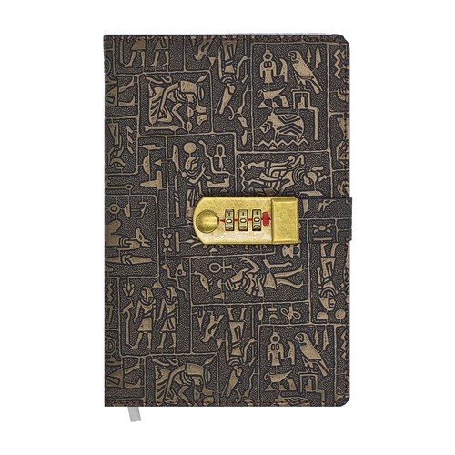 Notizbuch leder mit schloss - leder,