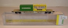 Minitrix Spur N 1/160 Nr. 15254-15 Containertragwagen EVERGREEN KKK NEM OVP #656