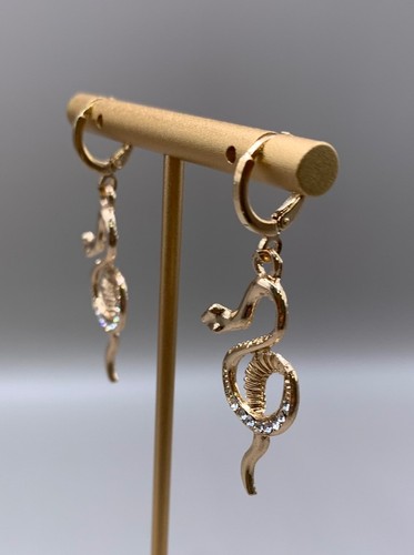 Schlangen ohrringe gold strass - schlangen,