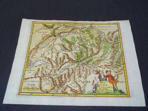 Antike karte der schweiz - antike, von