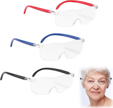 3 Stück Lupenbrille 300% Vergrößerung Anti-Blaulicht für Senioren