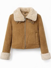 Vintage Bikerjacke Kunstfell