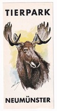 NEUMÜNSTER SCHLESWIG HOLLSTEIN um 1980: TIERPARK NEUMÜNSTER FALTBLATT ELCHKOPF