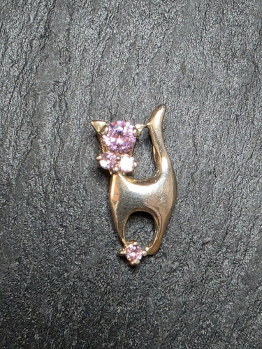Vintage silber anhänger katze - vintage,
