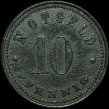 NOTGELD: 10 Pfennig, Rand glatt. Funck 373.1. NEUSTADT AN DER DONAU / BAYERN.