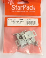 NEU 2 X Verzinkte Doppelrollenfang Schrankriegelung mit Schrauben 72009