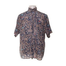 Silk, Kurzarmhemd, Größe: M, Blau/Mehrfarbig, Seide, Paisley, Seide, Herren #ehE