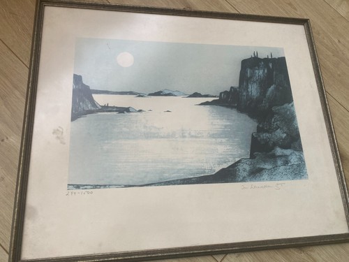 Bild gerahmt original mond - bild, see
