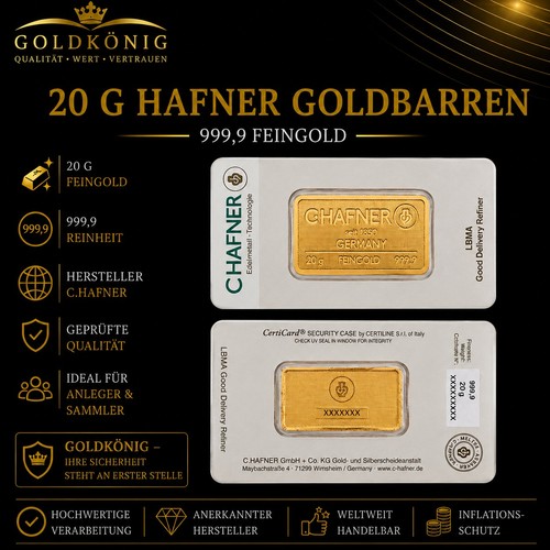 Goldbarren 20g gramm - 20g, 999.9