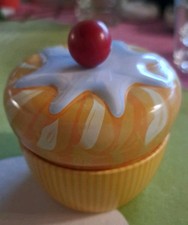Muffin Gelb Weiss Rot Metall Dose Kuchen Geschenk Verpackung Perle Holz Heidel