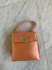 Ferragamo Handtasche Gancini 2way Satin Seide Apricot
