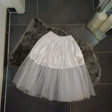 Neu Karneval Tüllrock weiß Knielang 34 36 38 40 42 Einheitsgröße TopZustand