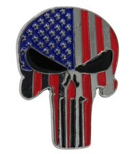 Totenkopf Schädel mit USA Flagge Fahne Biker Sammler Pin Roter Anstecker