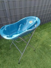Babywanne mit Gestell und Auflage Blau,gebraucht