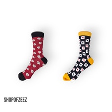 Socken mit Würfel & Spielkarten Motiv – Lustige Casino Herren Socken – Geschenk