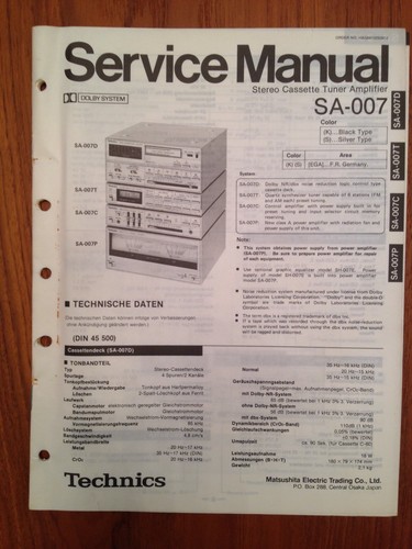 Technics service manual mini - service, manual,mini