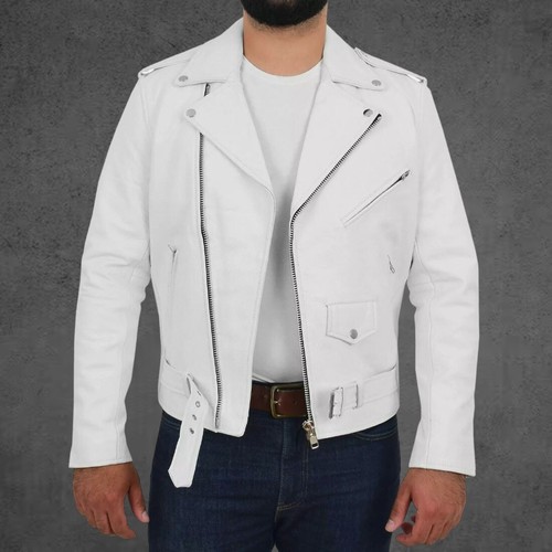 Herren weiß kragen - weiß, leder
