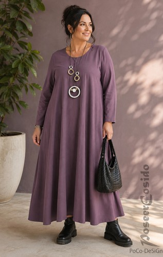 Lagenlook form kleid mauve - kleid,
