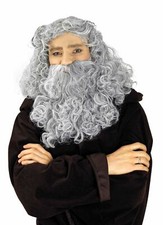 graue Perücke u Bart Zauberer