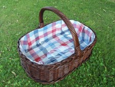 Serviertablett Tablett  aus Weide mit Innenfutter, dunkelbraun