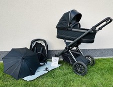 Hartan Mercedes AMG GT Kinderwagen / Schwarz mit roten Ziernähten